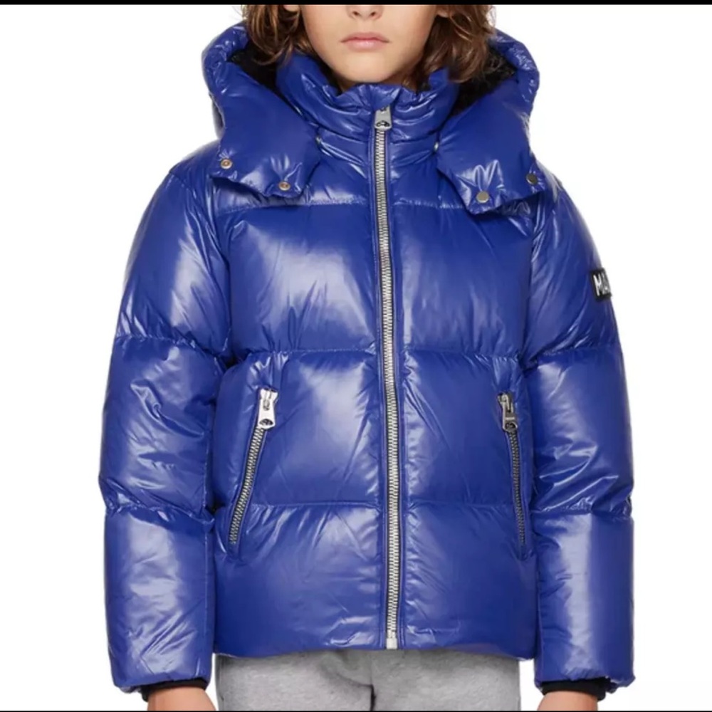 NWT Mackage Girls Jesse Lustrous Light Down Jacket in Klein Blue Size 10